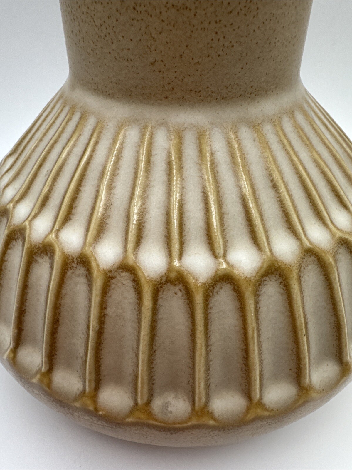 Bloomingville Vase Embossed Ceramic Neutral Reactive Glaze Short Farmhouse Style gallery