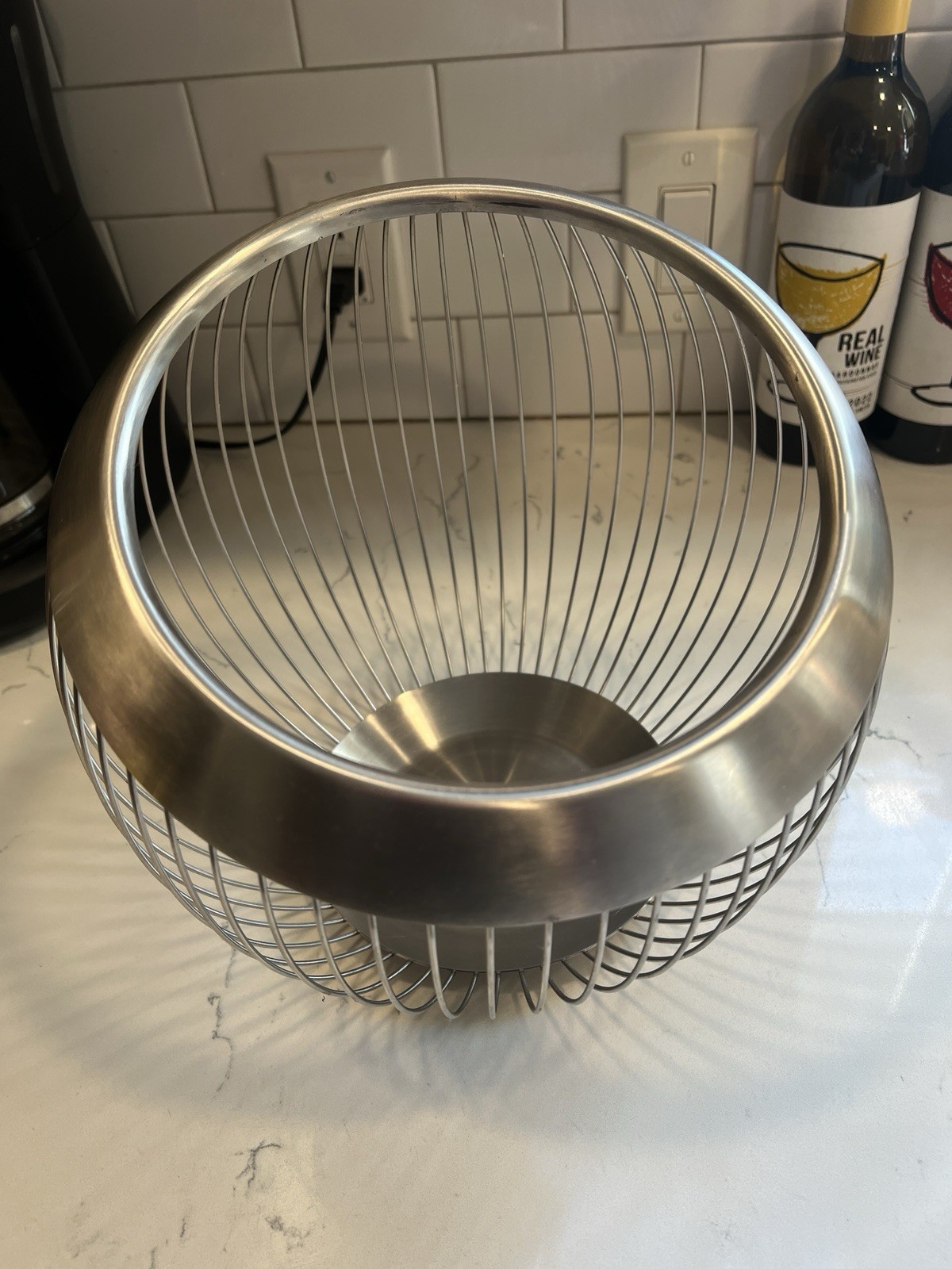 WMF Lounge Cromargan Modern Stainless Steel Wire Basket Large 11” Tall gallery