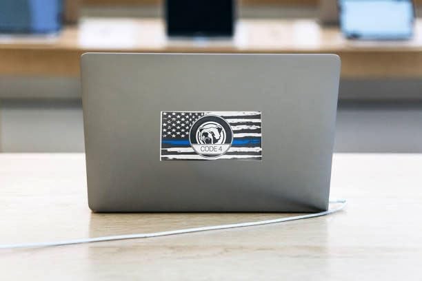 6pcs Thin Blue Line Flag Car Sticker Decals – Police Support American Flag Set gallery