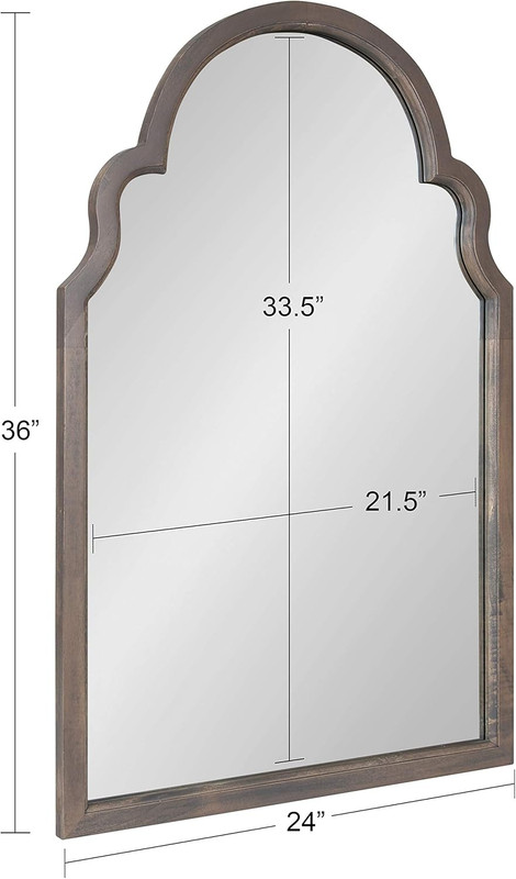 Rustic Moroccan Arched Wall Mirror, 24x36, Gray Farmhouse Decor gallery