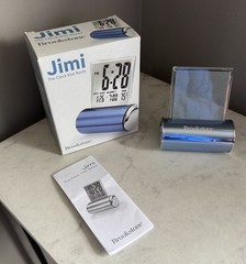 Brookstone Jimi Clock That Rocks Blue Alarm Clock Temperature Date Tested Box 🔥