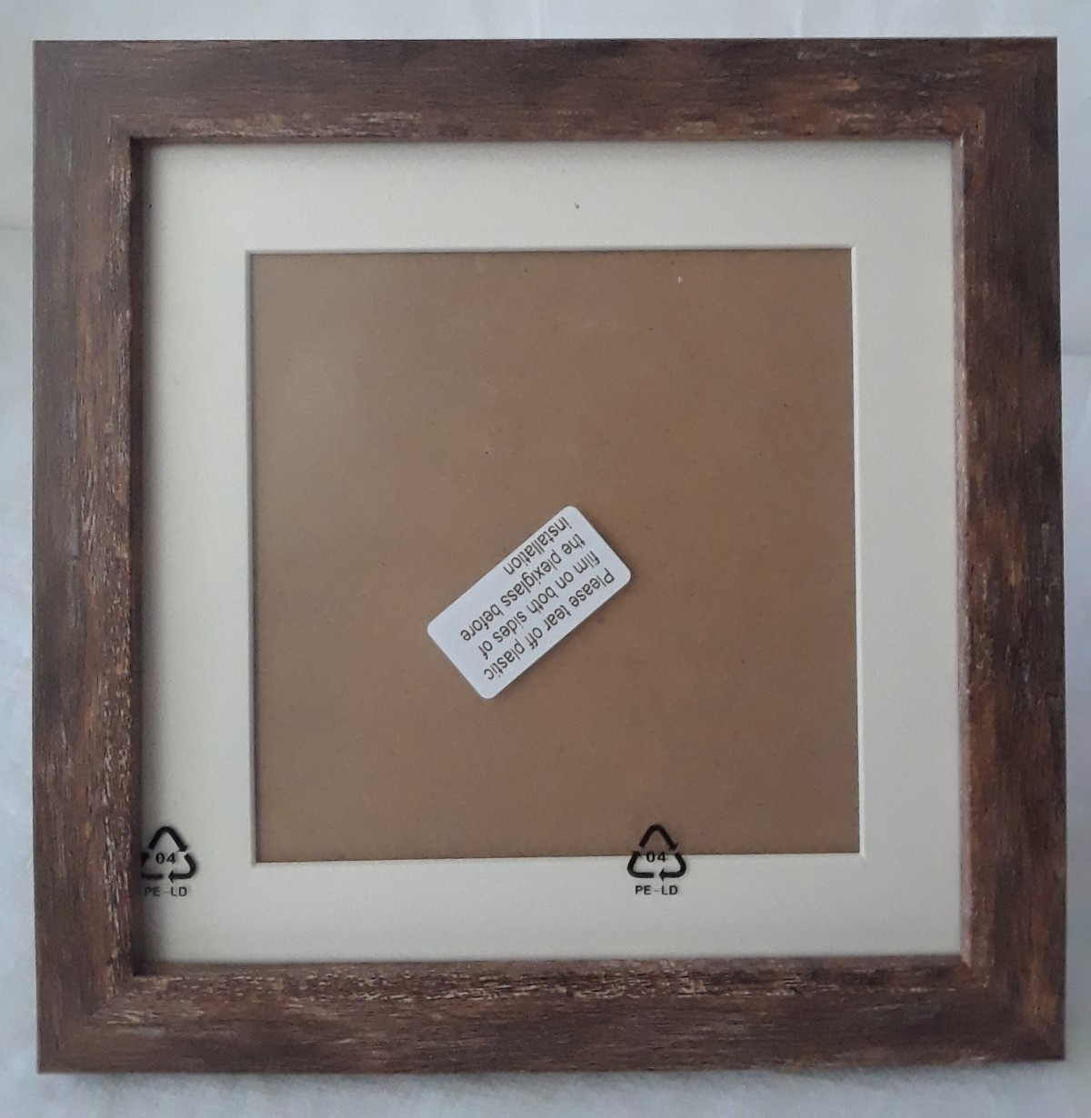 Walnut Colored Wood Frame Tabletop Under Plex Glass - New 8 x 8 in NEW gallery