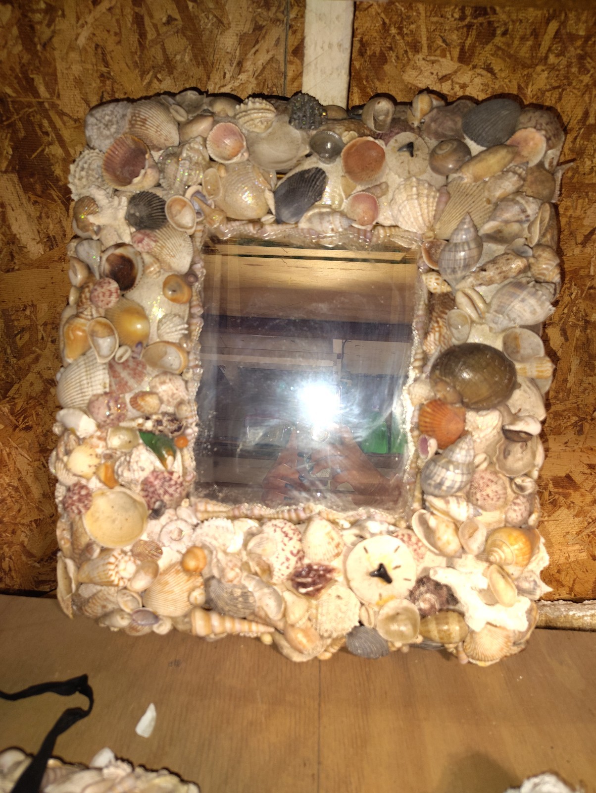 Handmade Shell Framed Square Multicolor Accent Mirrors Set Less Than 10in Each gallery