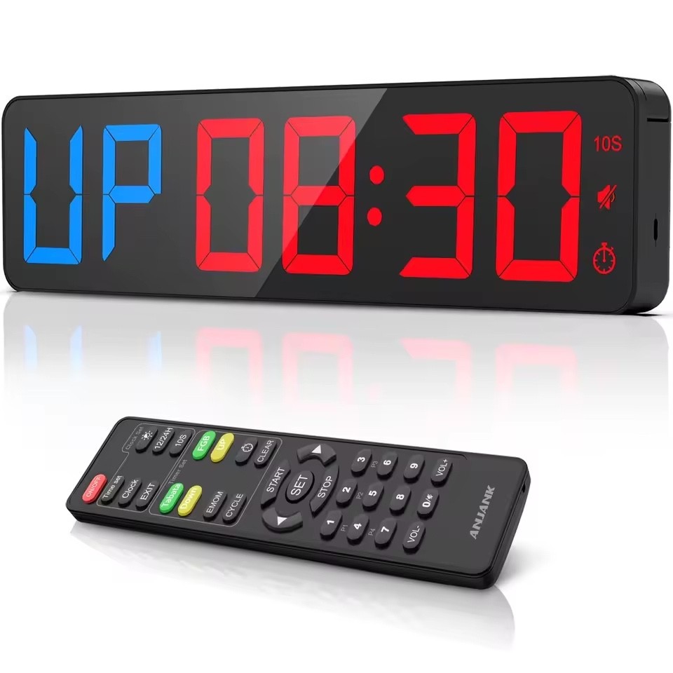 Gym Timer Wall Clock 15 inch Large LED Interval Workout Countdown w/ Remote gallery