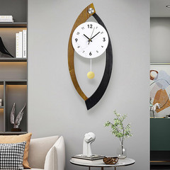 Large Modern Wall Clock with Pendulum – Silent Battery Operated Decor