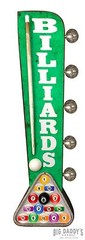 BILLIARDS Double Sided Sign W/ LED Lights, Garage Home Bar Man Cave Bar Pool Pub