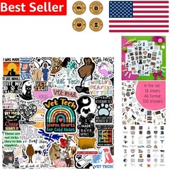 Veterinary Technician Gifts 100pcs Funny Vinyl Stickers Waterproof Laptop