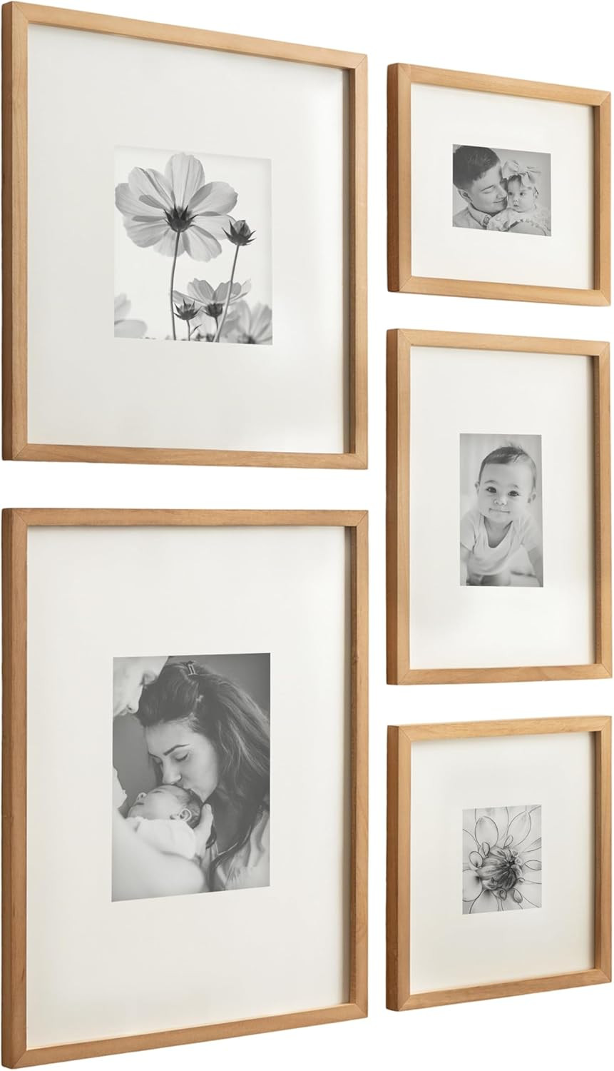 Rustic Brown Rectangle Picture Frame Set of 5 for Modern Gallery Wall Decor gallery