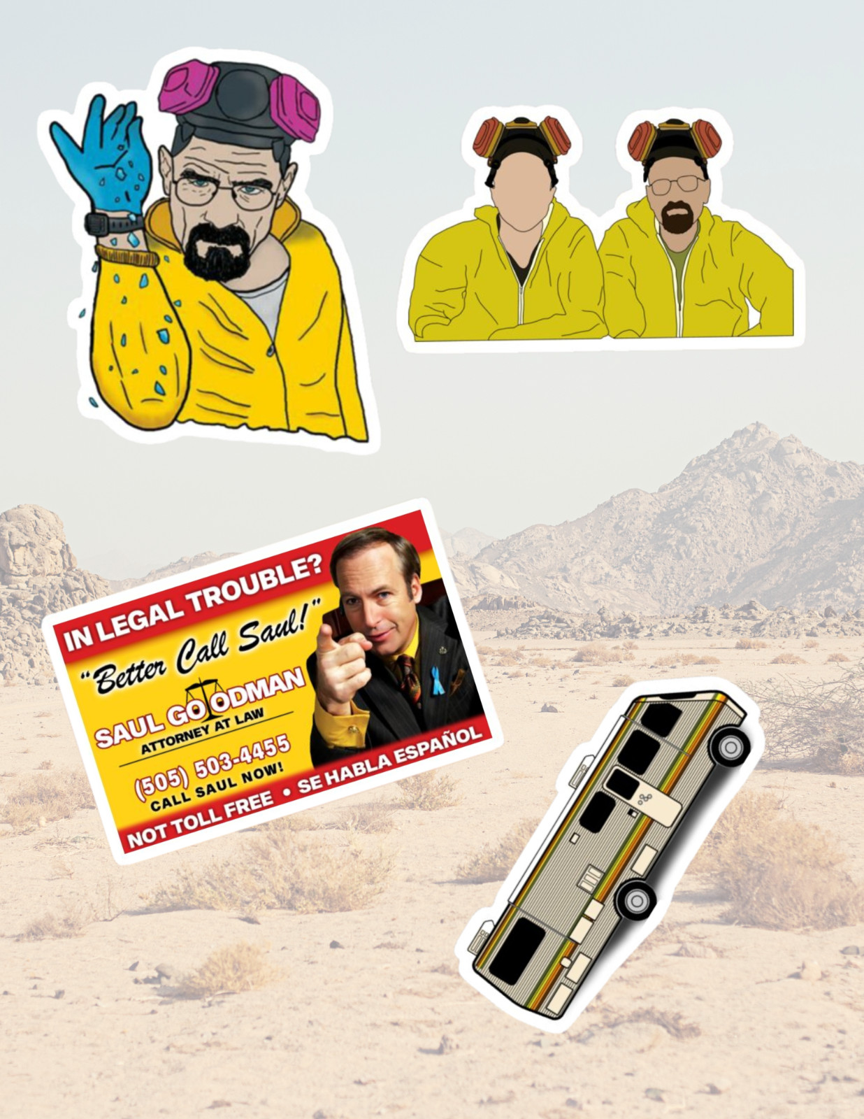 Breaking Bad 4pc Sticker Pack TV gallery