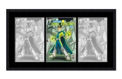 Black Comic Book Frame With Black Mat For 3 Current Era Comic Books