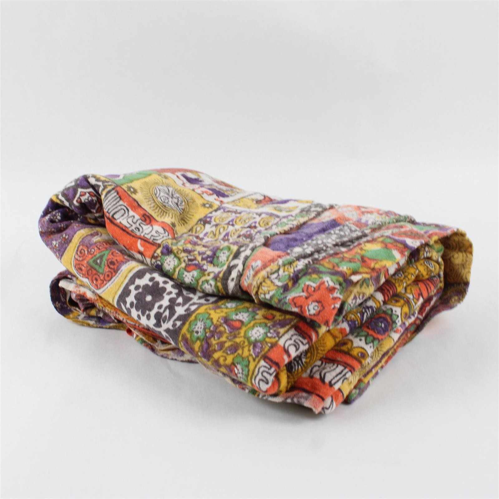Unbranded Large Cotton Multicolor Hand-Printed Motif Tapestry 5ftx7ft gallery