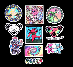 Grateful Dead Dancing Bears Stickers, Grateful Dead Decals, 10pcs.