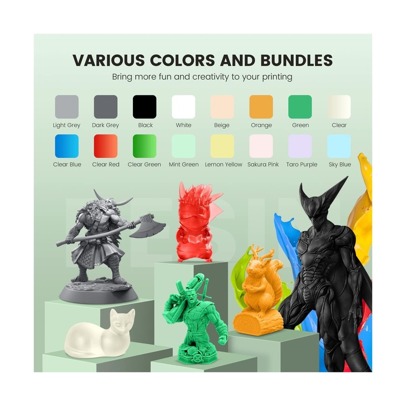 SUNLU Standard 3D Printer Resin Plus, Fast-Curing Photopolymer Resin for LCD/... gallery