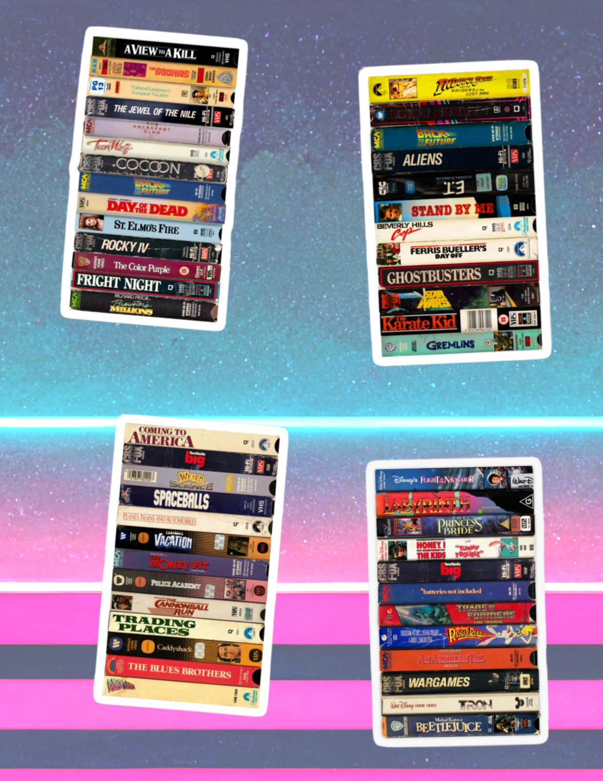 80's VHS Tapes 4pc Sticker Pack gallery