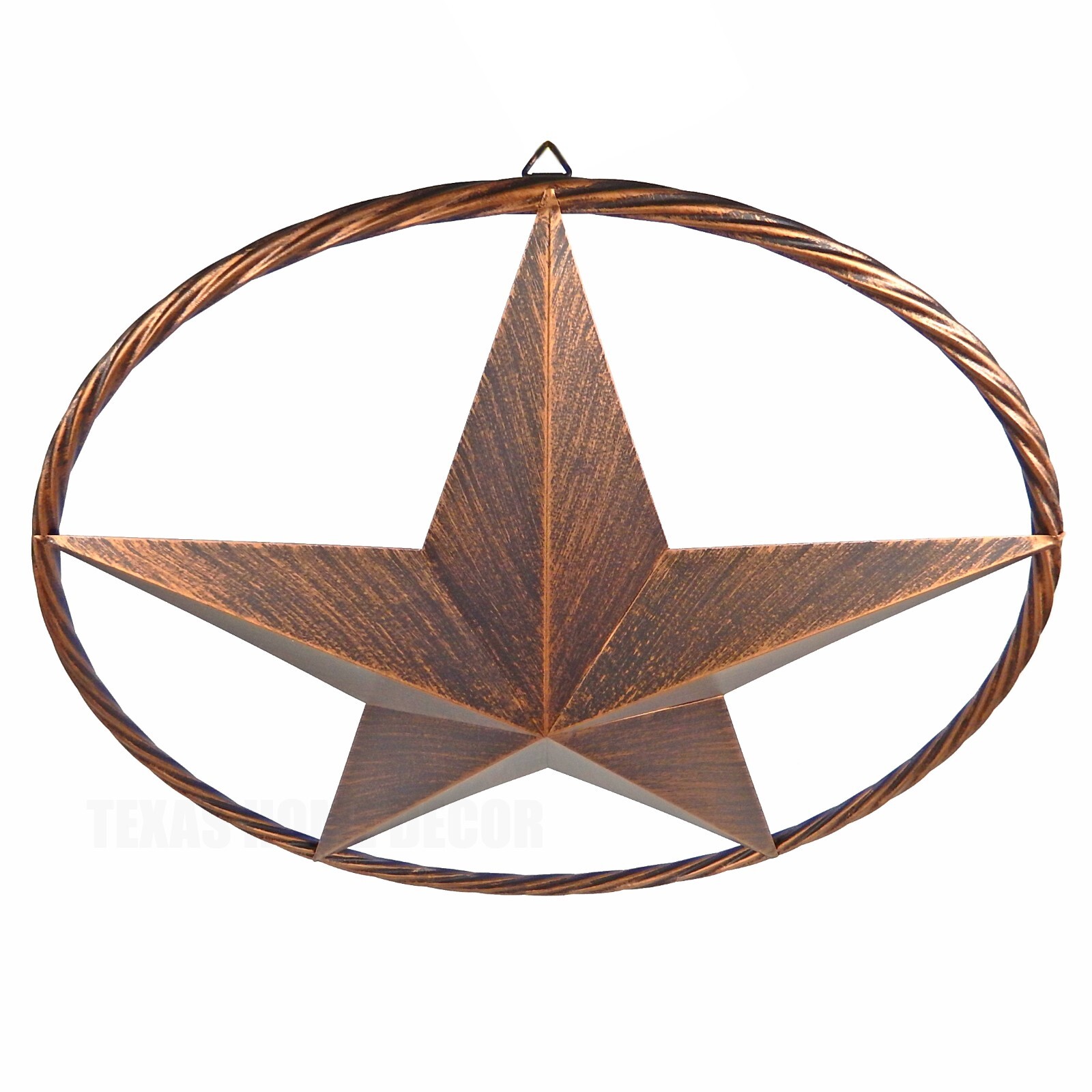Large Metal Barn Star Rope Ring Rustic Western Decor Brushed Copper Finish 23 in gallery