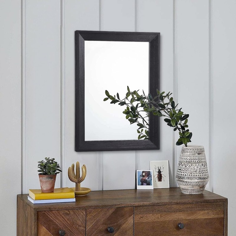 Wall Mirror Black Rectangular Rustic Farmhouse Wall Decor for Bedroom Bathroo... gallery