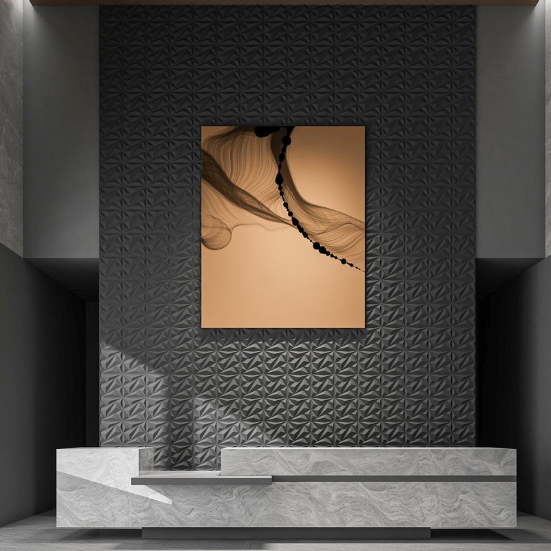 Art3dwallpanels 50 Pack 3D Wall Panel Diamond for Interior 50 Pack, Black gallery