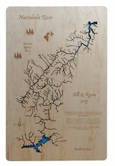 Nantahala River Gorge, NC – Laser Cut Wood Map | Wall Art | Made to Order