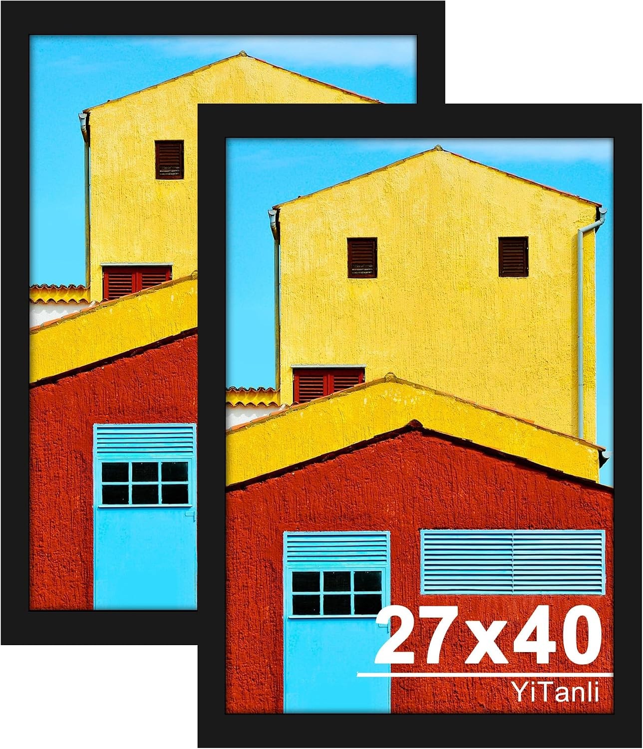 27x40 Inch Poster Frame 2 Pack, Engineered Wood Black Large Picture Frame for... gallery