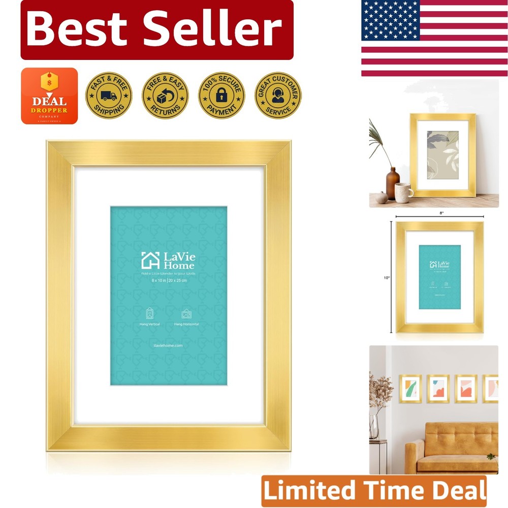Versatile Gold Gallery-Style 8x10 Frame - Portrait or Landscape Orientation