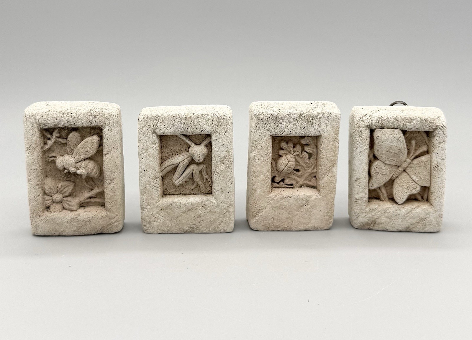 Carruth Studio Bee Butterfly Ladybug Mantis Mini Stone Plaque Tile Garden Decor gallery