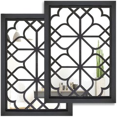 Stylish Rustic Black Wall Mirrors for Bedroom & Living Room – 11×15 (2 Pack)