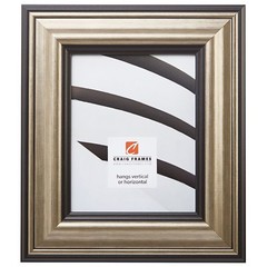 Craig Frames 3″ Wide Aged Silver w/ Black Accent Picture Frames & Poster Frames