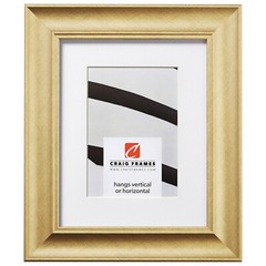 Craig Frames 1.75″ Contemporary Brushed Gold Picture Frames With a Single Mat