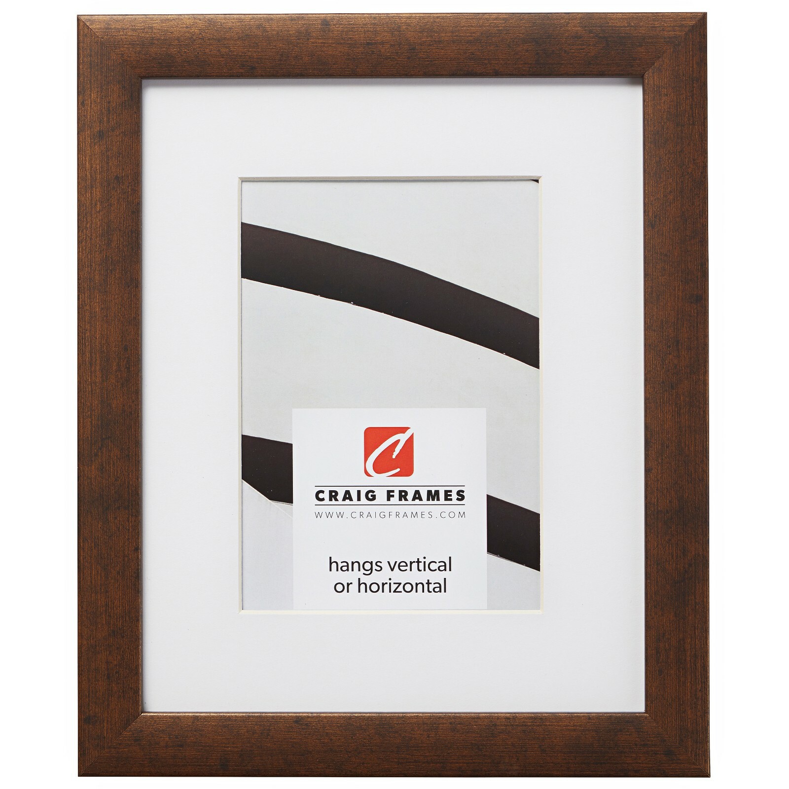 Craig Frames 1" Contemporary Rustic Copper Picture Frame With a Single Mat gallery