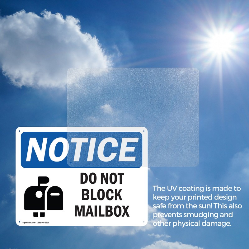 (2 Pack) Do Not Block Mailbox OSHA Notice Sign Decal Metal Plastic gallery