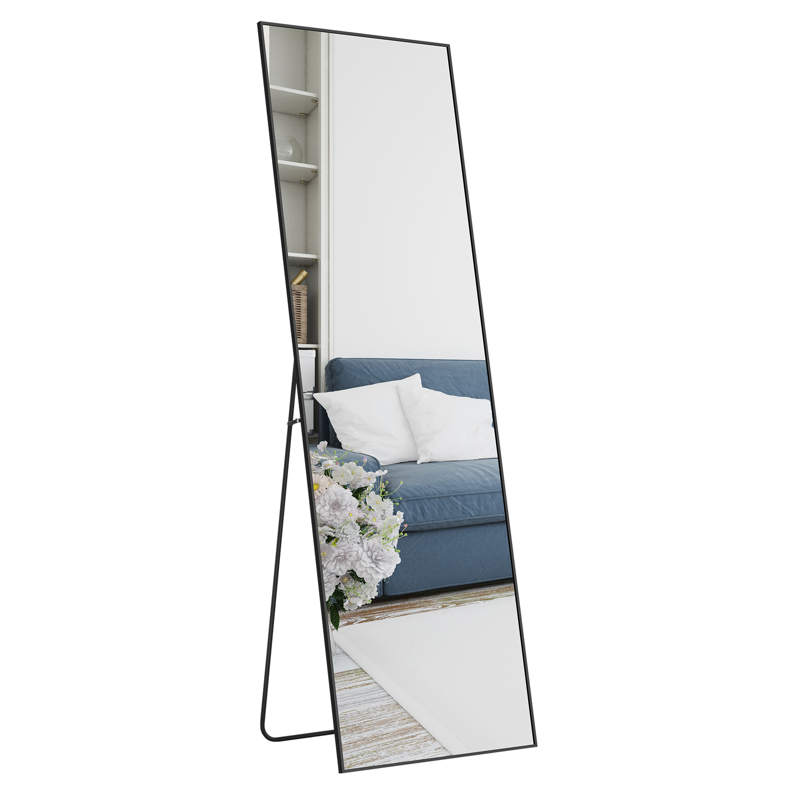 Full Length Floor Mirror, Wall Mounted Rectangle Floor Mirror Hanging or Leaning gallery