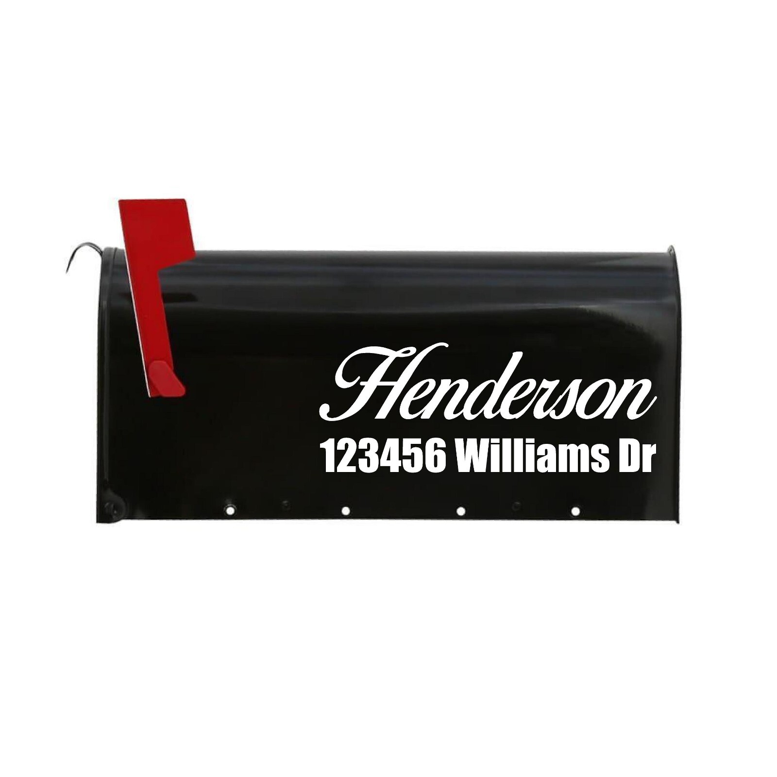 PAIR of REFLECTIVE Mailbox Custom NUMBERS YOU PROVIDE DECAL Last Name and Street gallery