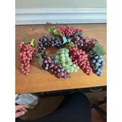 Artificial Grapes Lot Assorted Colors Decorative Faux Fruit Clusters 8 Pieces