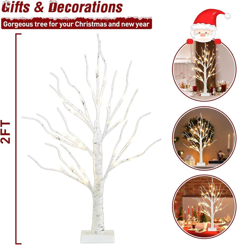 PEIDUO Artificial Tree for Easter Decorations, 2 FT Birch gallery