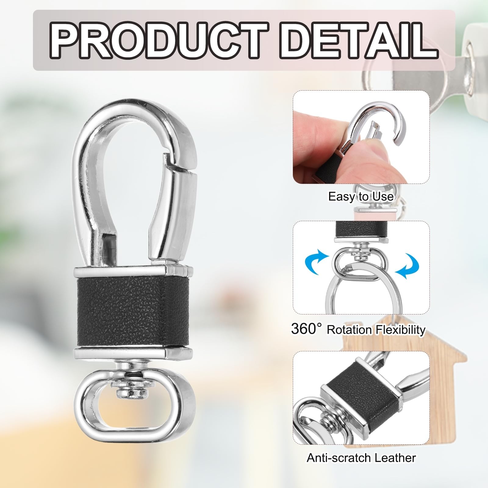 4 Pcs Metal Keychain Key Clip Hook, Key Ring Holder Organizer Swivel Clasp Ke... gallery