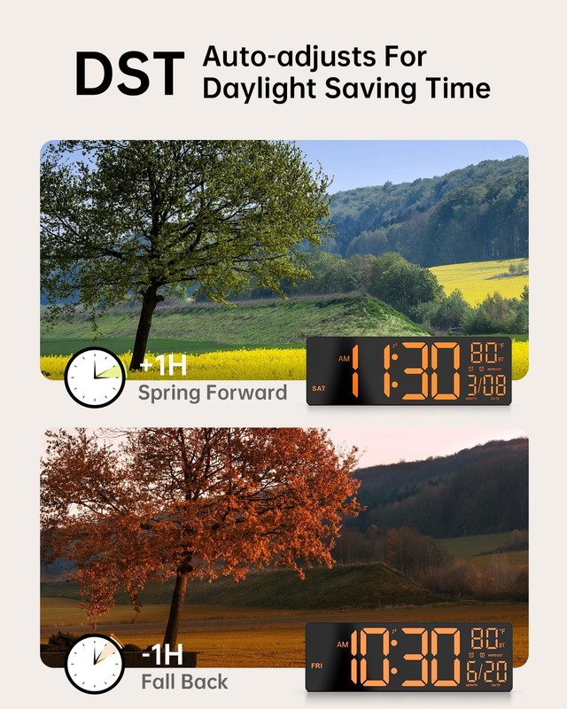 EASYERA 12" Digital Wall Clock for Classroom Livingroom Game Home Decor with ... gallery