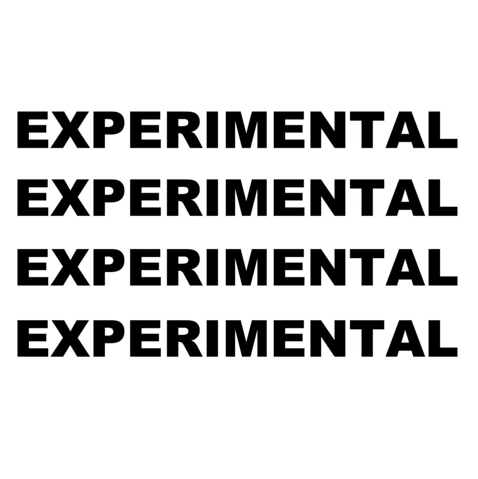 EXPERIMENTAL Text Decal Experimental Vinyl Sticker - ANY SIZE ANY COLOR gallery