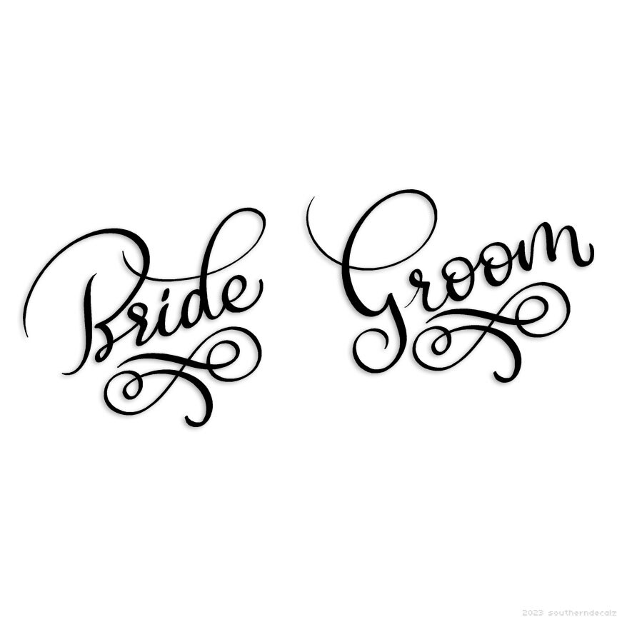 Bride Groom - Decal Sticker - Multiple Colors & Sizes - ebn6263 gallery