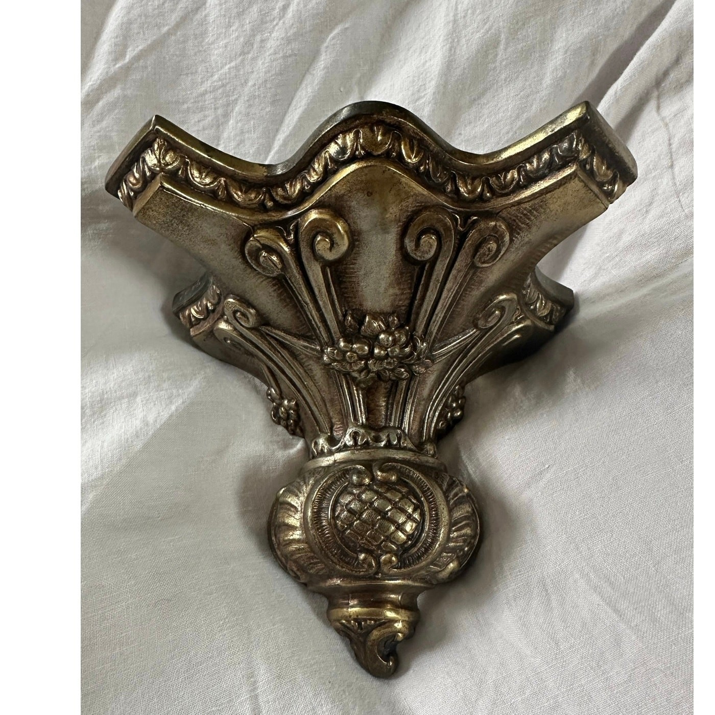 Italian Style Gilded Ornate Bracket Accent Wall Shelf Mid Century sconce gallery