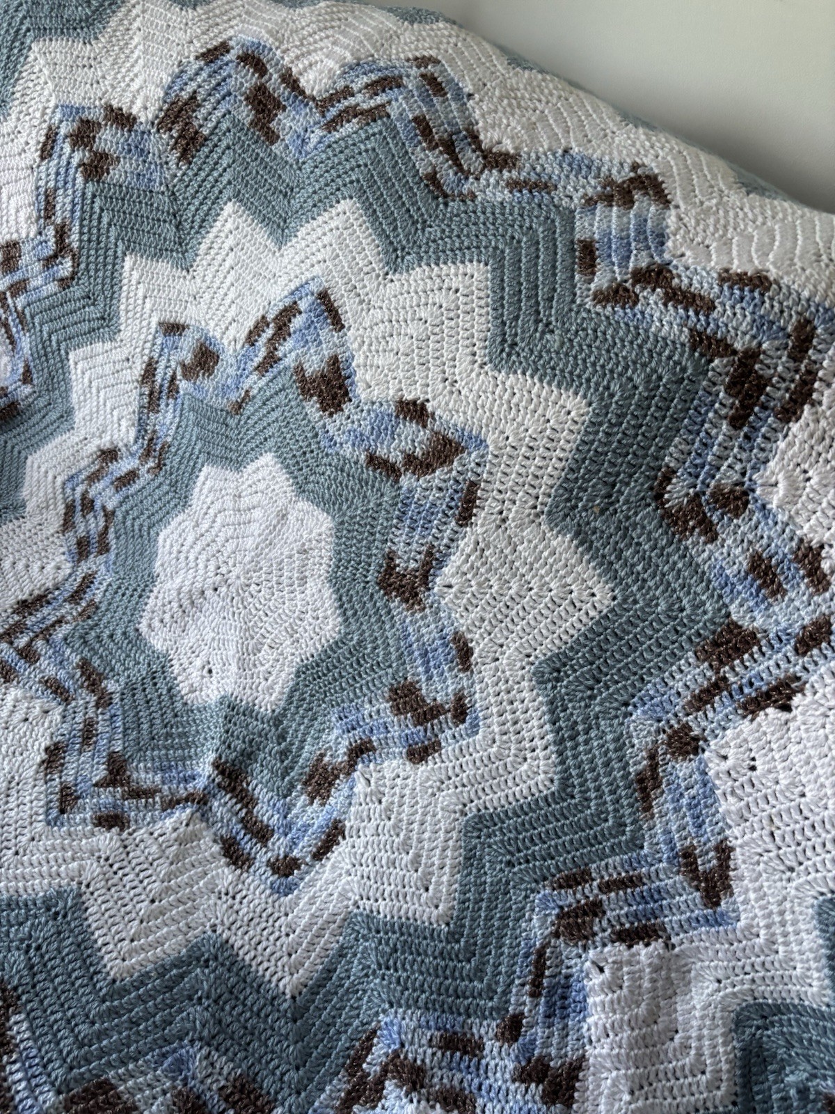 Handmade Crocheted Afghan - Round Chevron gallery