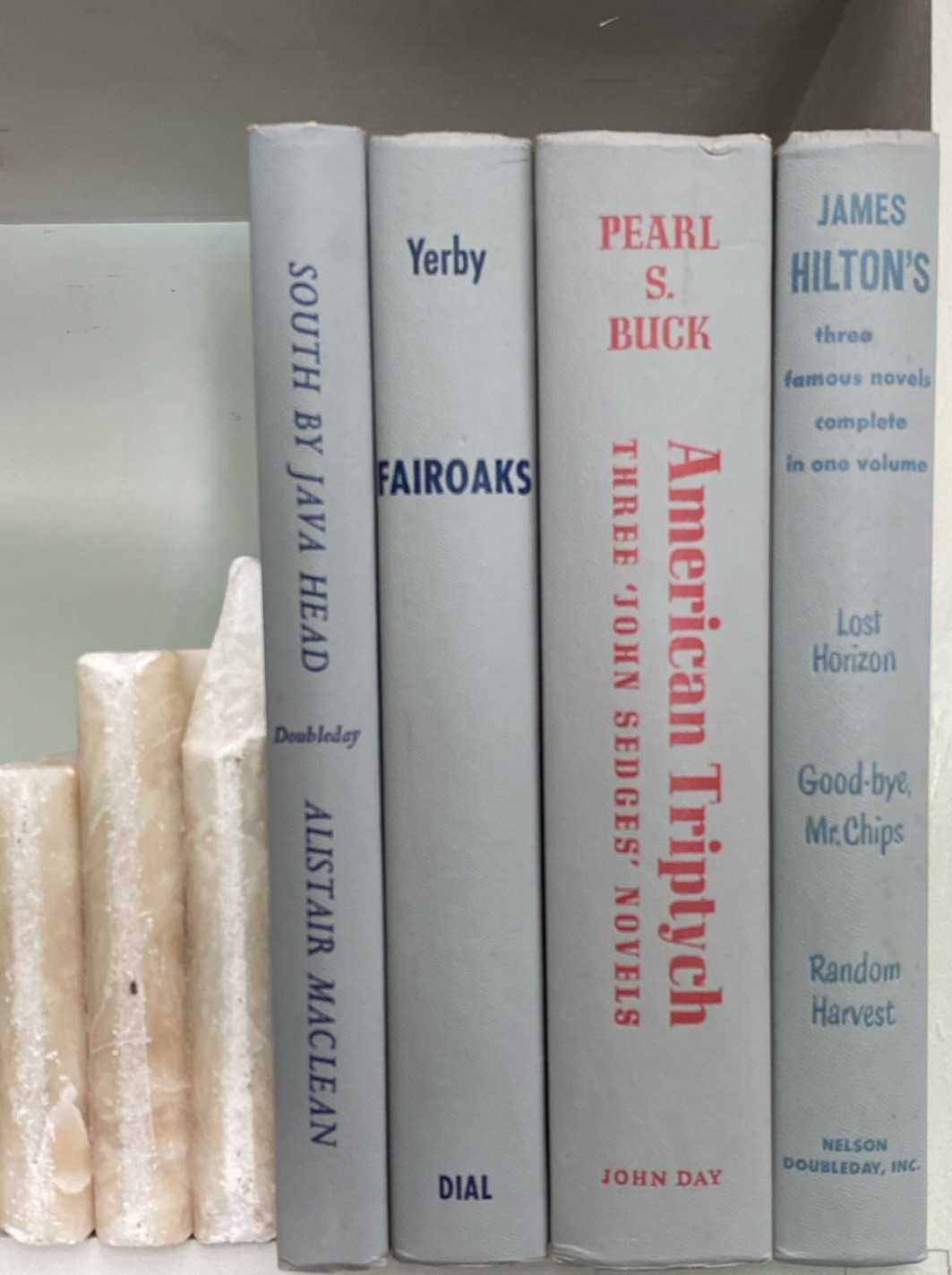Neutral Gray Clothbound Decorative Book Stack Vintage Mid Century Books gallery