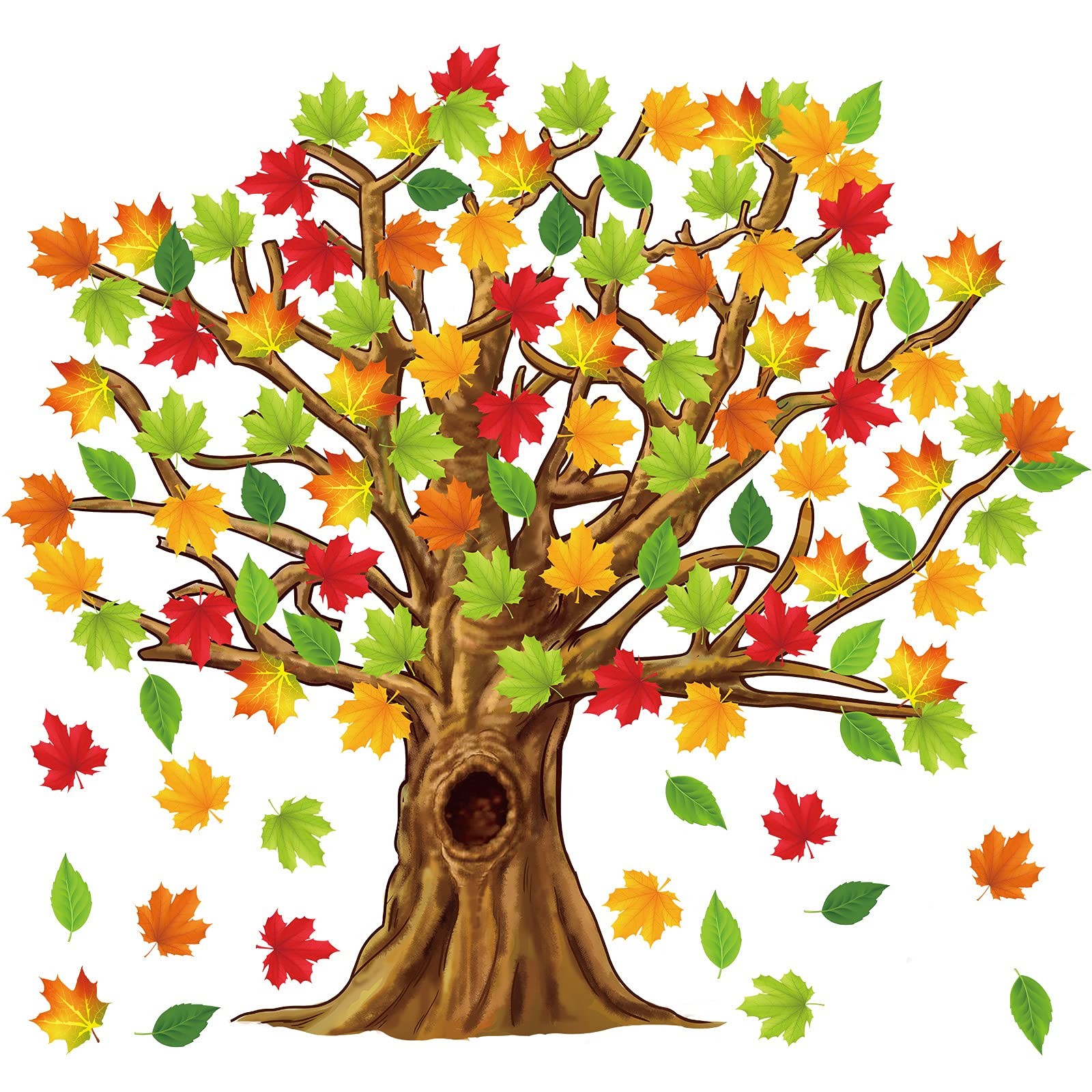 Gersoniel Classroom Tree Decor Fall Leaves Bulletin Set gallery