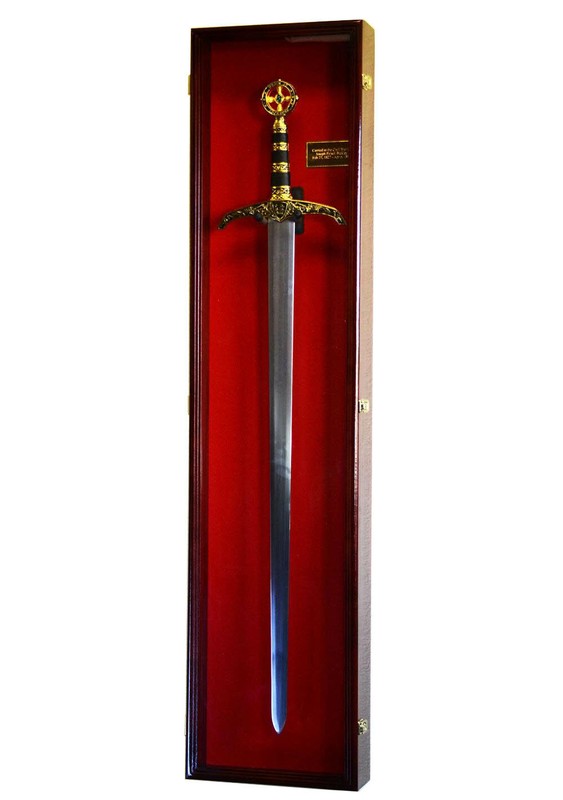 Vertical Sword Display Case Cabinet Wall Rack Claymore Long Swords Medieval 54" gallery