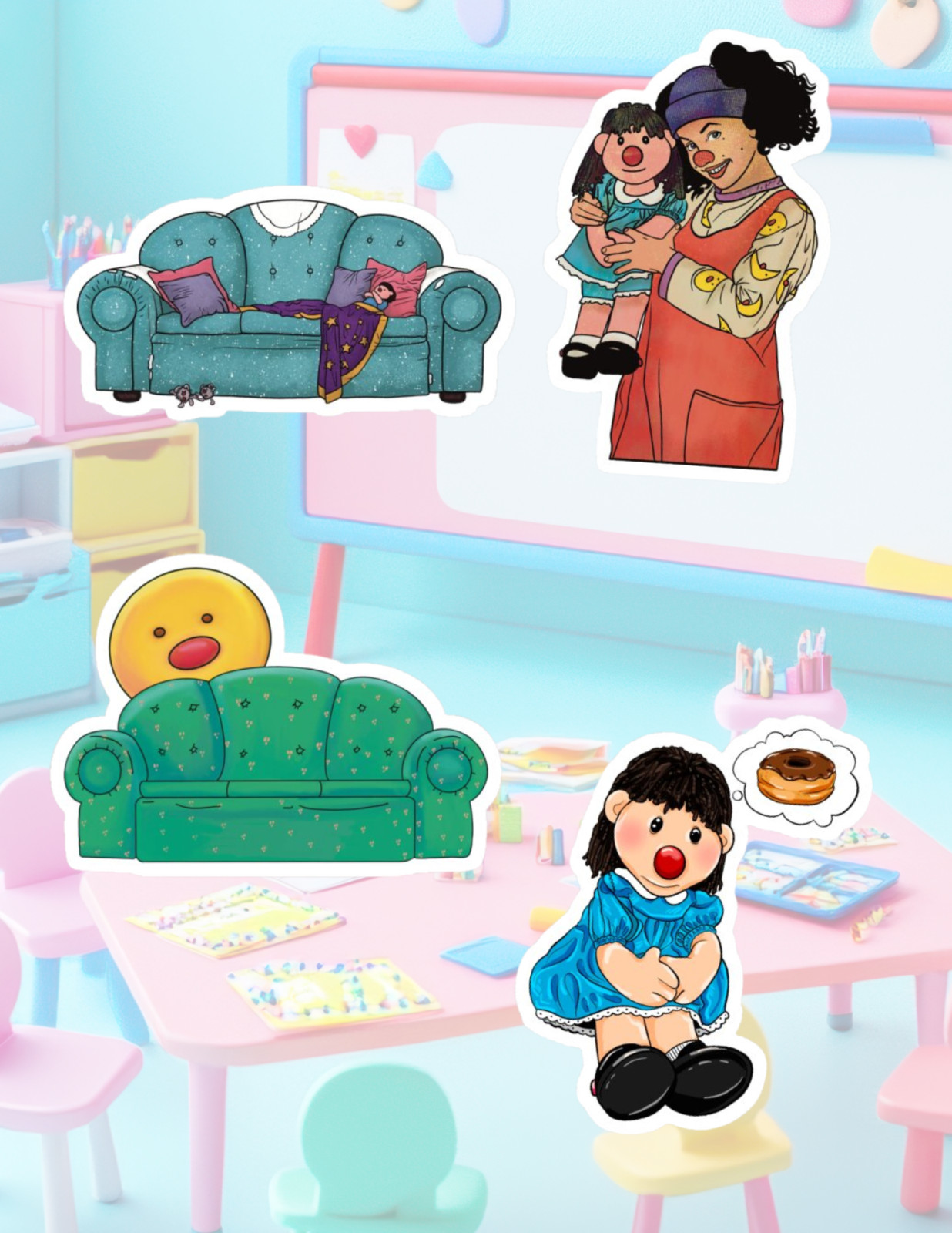 Big Comfy Couch Retro Sticker Pack gallery