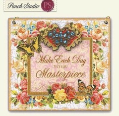 Punch Studio Decorative Plaque “Make Each Day Your Masterpiece” Quote NIB