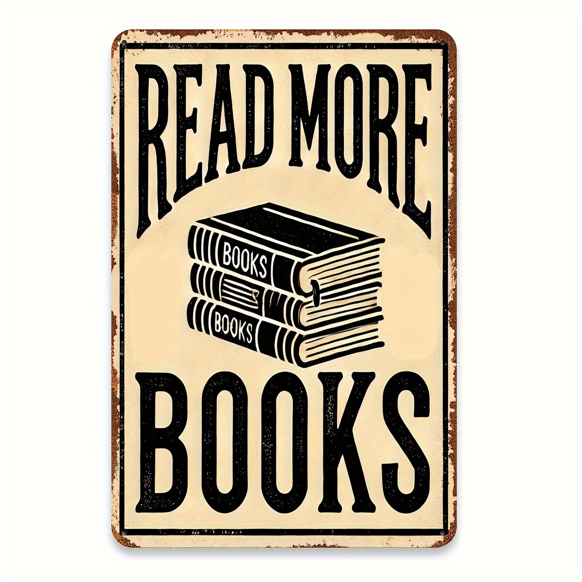 Retro 'Read More Books' Metal Sign Book Lover Home Library Hanging Decoration gallery