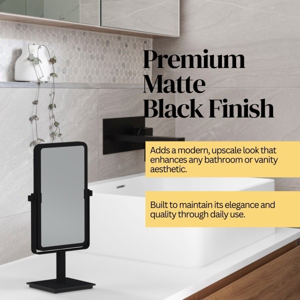 Aptations Mirror Image Rectangular Free Standing Mirror, Matte Black gallery