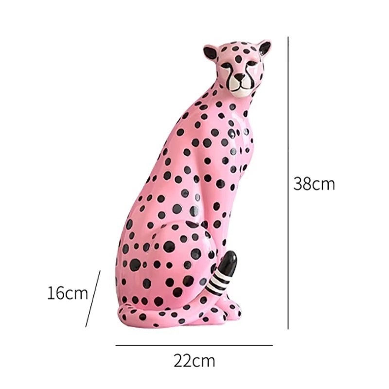 Decorative Pink Leopard Statuette gallery