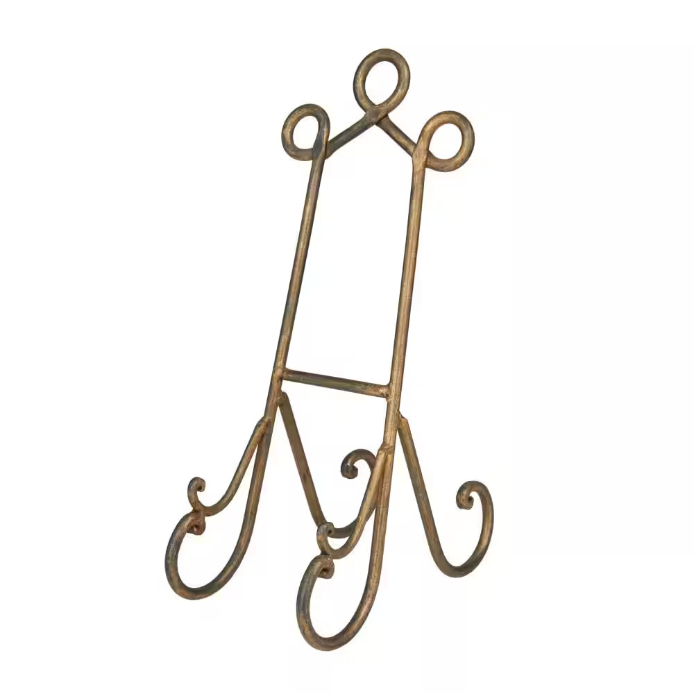 13 In. Gold Metal Scroll Tabletop Display Easel gallery
