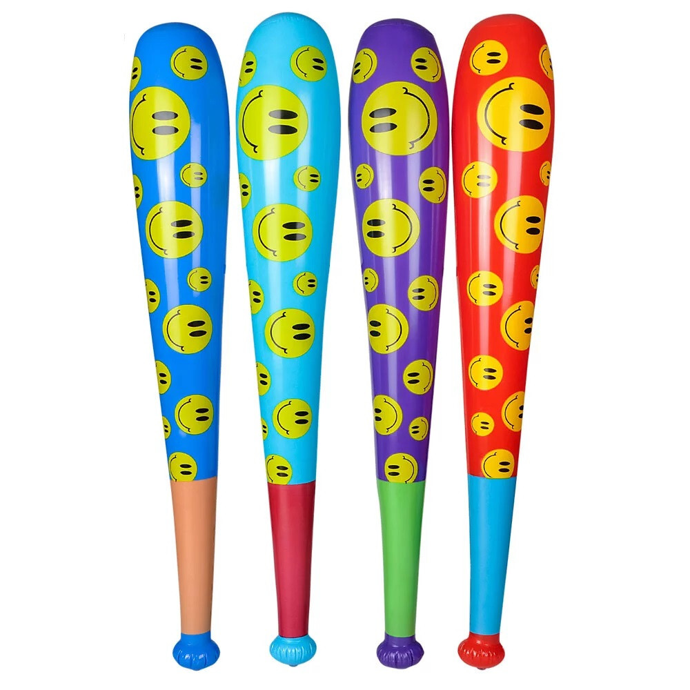 Inflatable Baseball Bats (Smiley Faces) 4 Pieces (Huge - 42 Inches) gallery